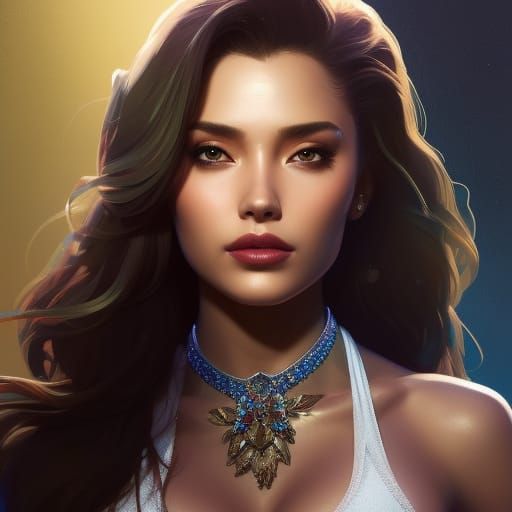 Detailed Cheerleader Portrait in Art Nouveau Style