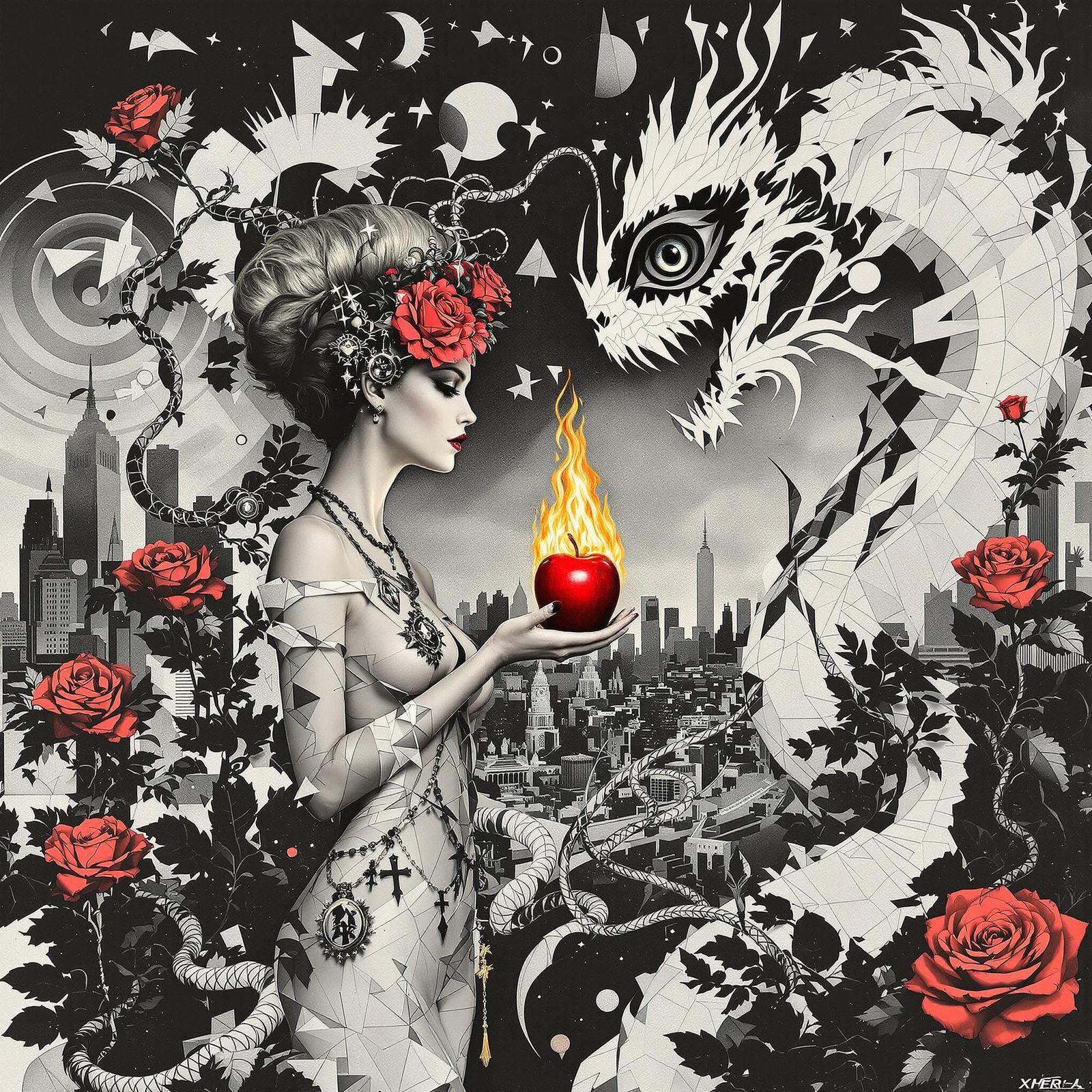 Our Lady of Social Justice Eve in Dada Dreamscape