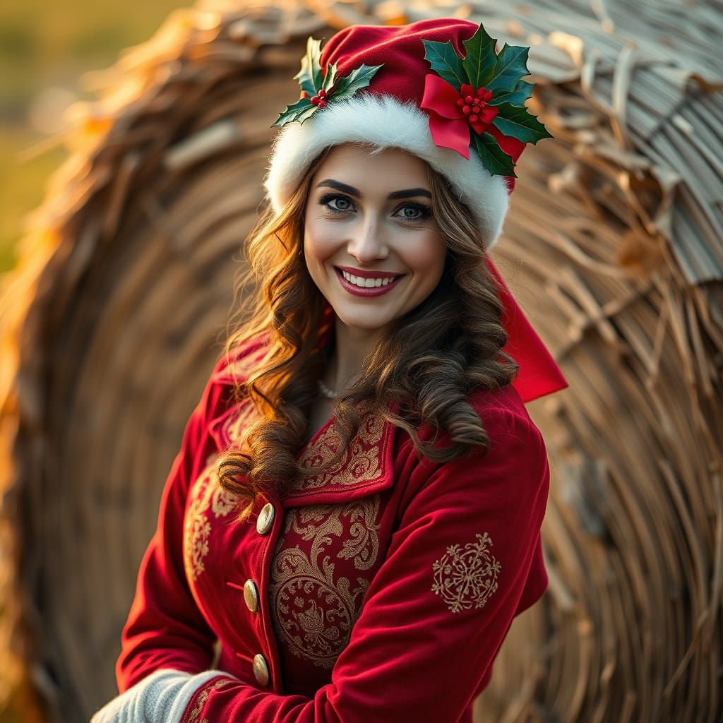 Sensual 40-Something Heroine in Whimsical Christmas Portrait