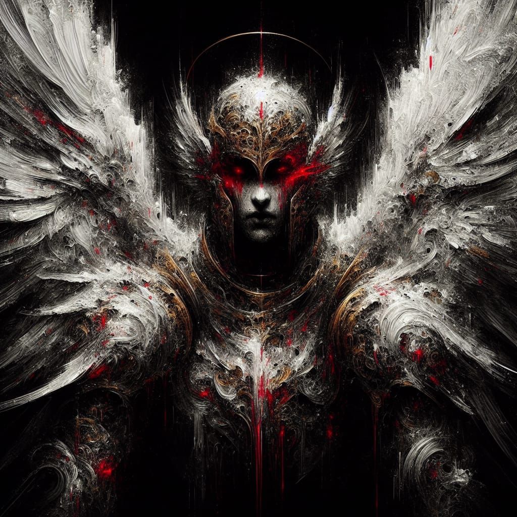 Haunting Abstract Portrait of a Battle Angel