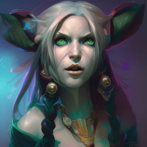 Asriel Dreemurr Witch Portrait in Art Nouveau Style