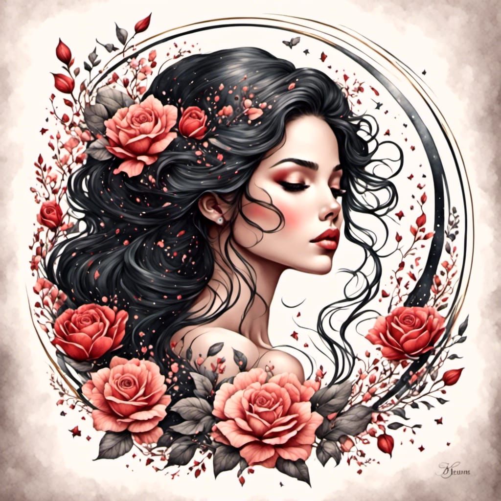 Impressionistic Portrait of a Woman Believing