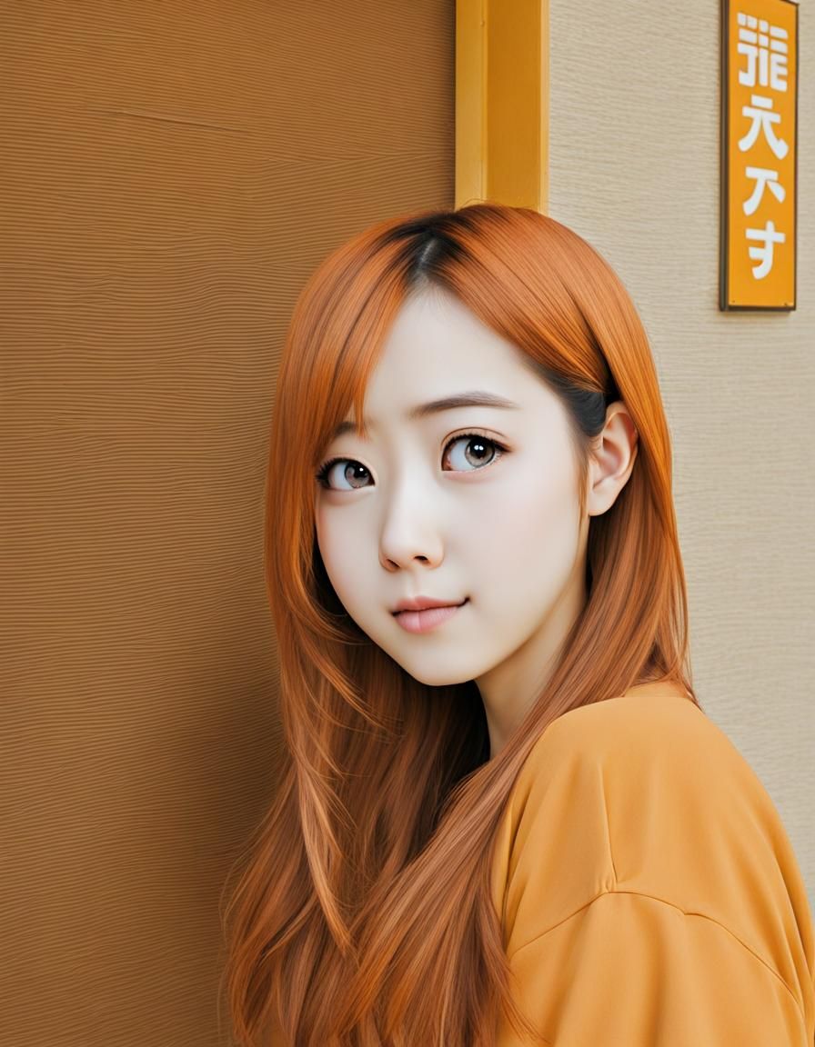 Anime Woman's Face in Otaku Style