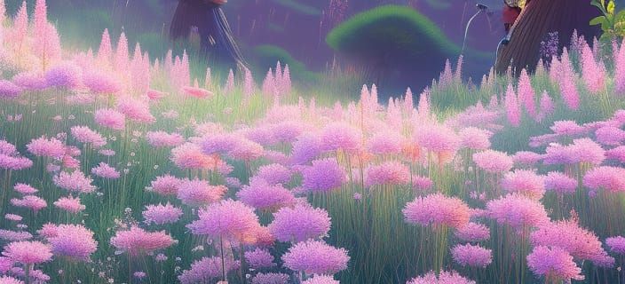 Botanical Daisies and Pearls in Digital Painting