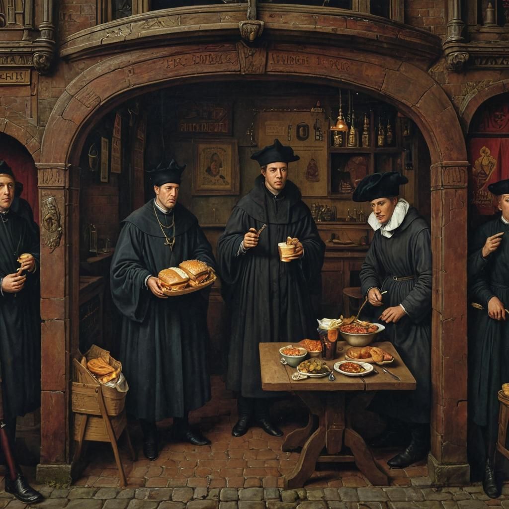 Fast Food Restaurant in Van Eyck Style