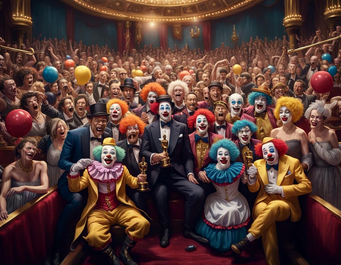 Clown Awards Ceremony: Hyperrealistic Digital Art