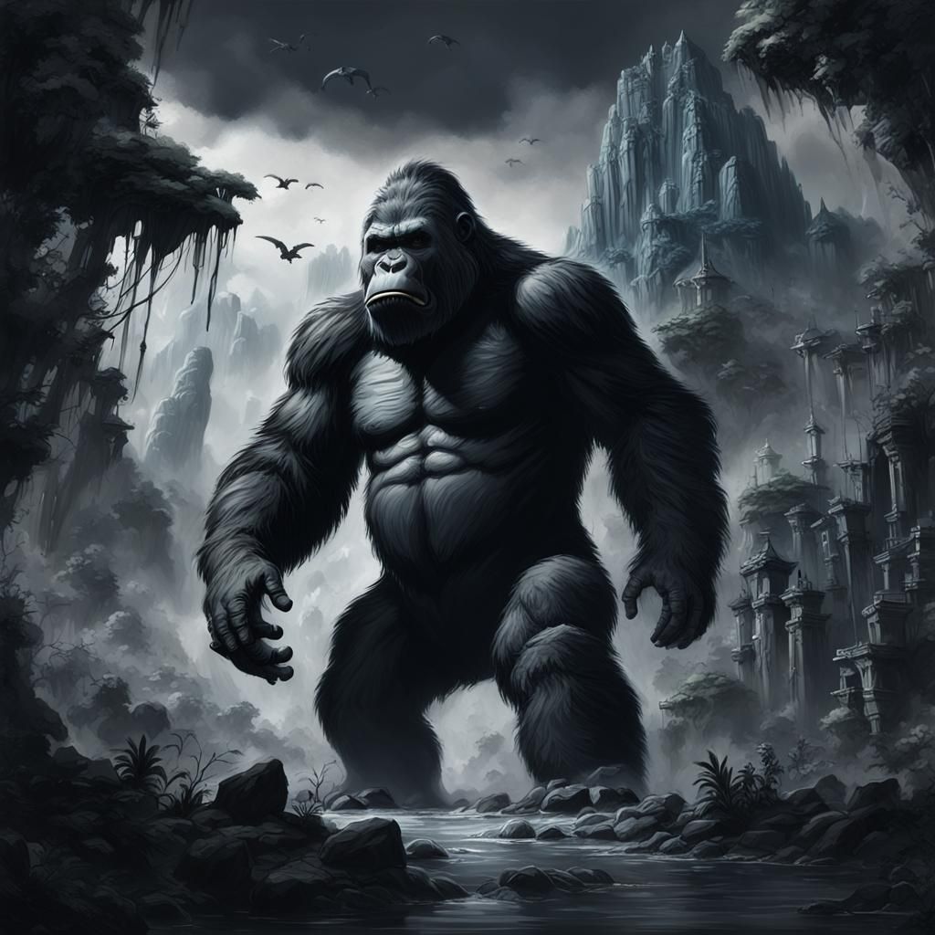 Monochromatic King Kong Matte Painting