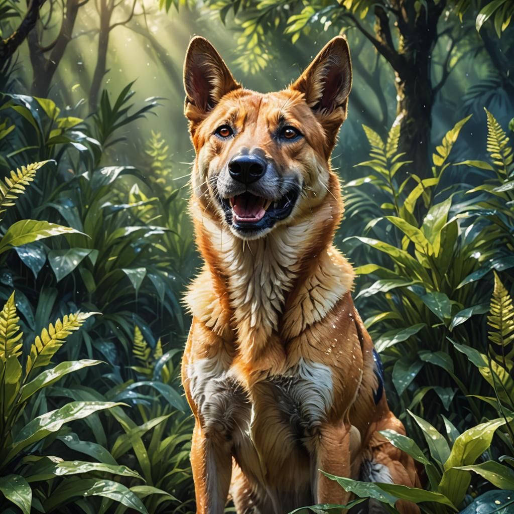 New Guinea Singing Dog Concept Art Portrait