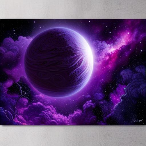 Lovecraftian Planet in Nebula: Gothic Comic Art