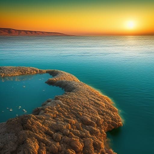 Eldritch Dead Sea Landscape in Hyperrealistic Style