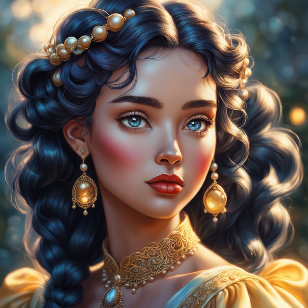 Vibrant Colored Pencil Portrait of a Young Woman