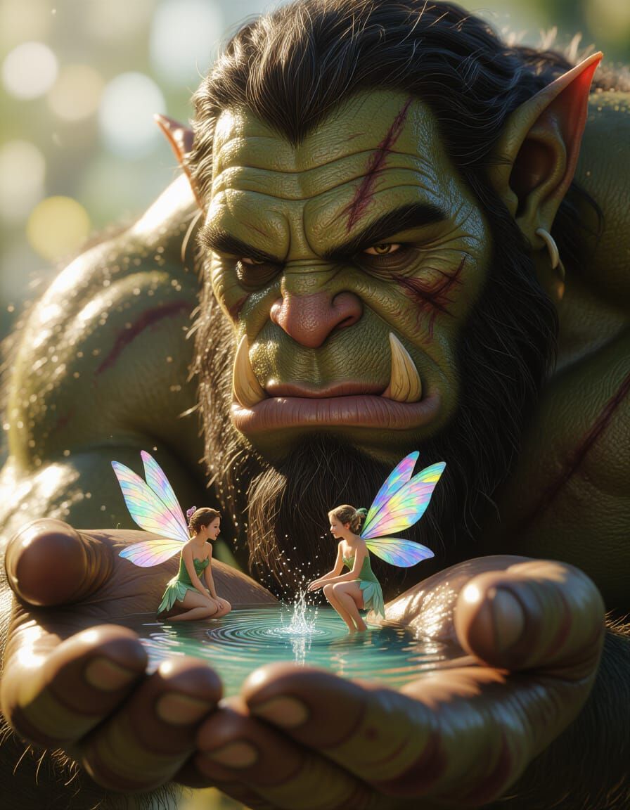 Ogre and Fairy: A Hyperrealistic Close-Up