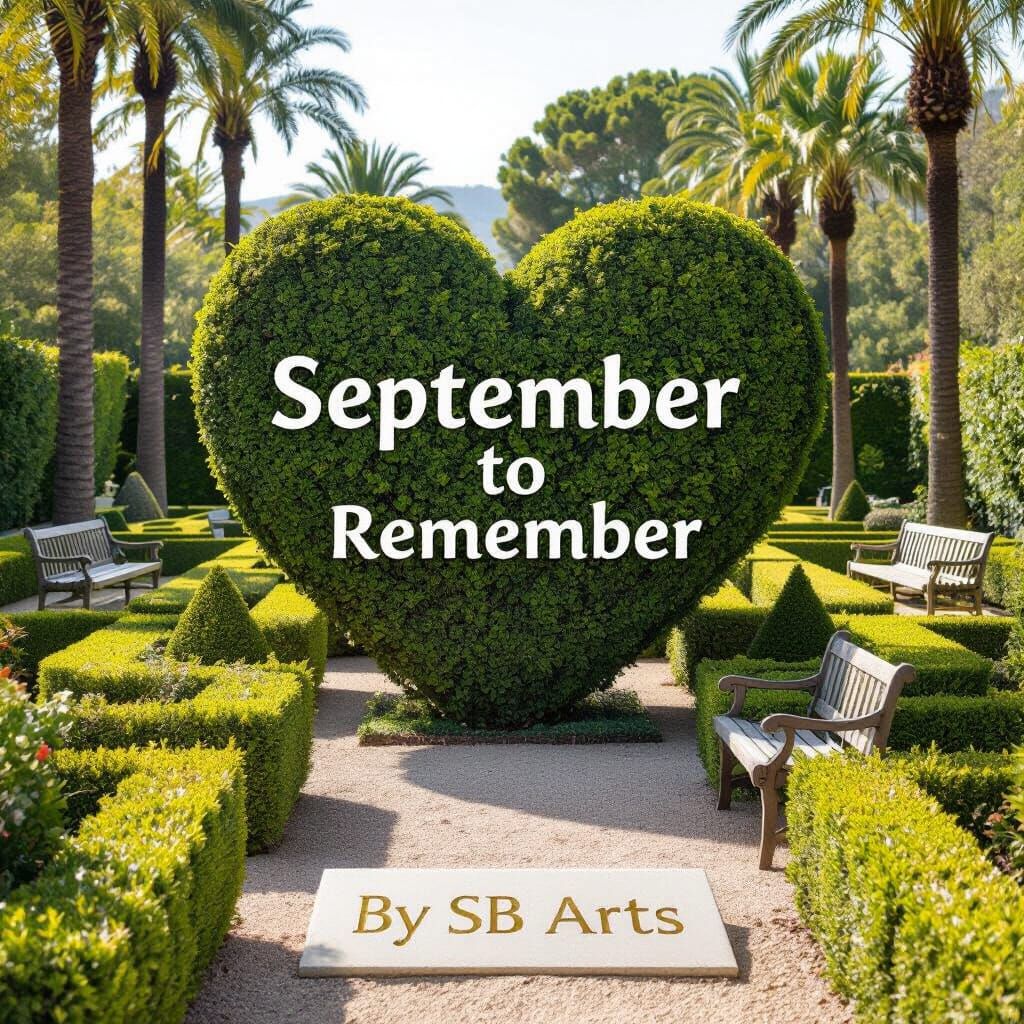 Topiary Heart Garden Maze in Impressionist Style