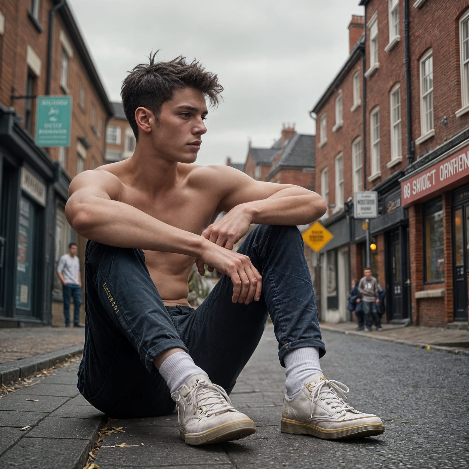 Young Men Embodying Carefree Scally Culture in Daylight