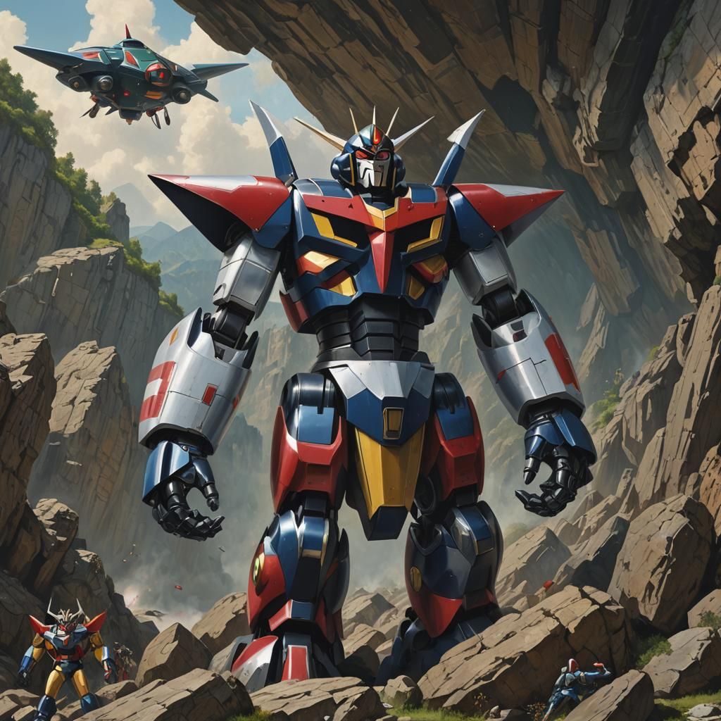 Grendizer UFO Robot in Gustave Courbet Style