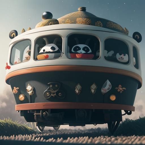 Panda/Bunny on a train 🚂🚃