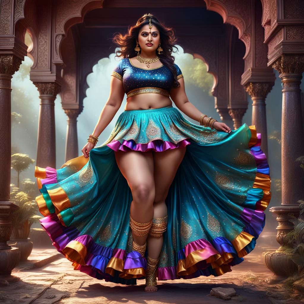 Fantasy Indian Goddess in Colorful Bloomers: Detailed Matte ...