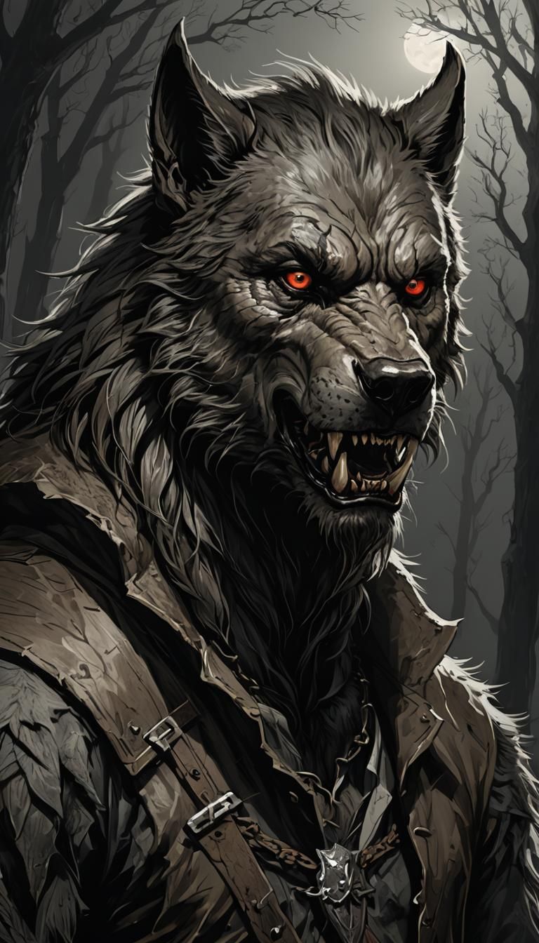 Werewolf Portrait Sketch