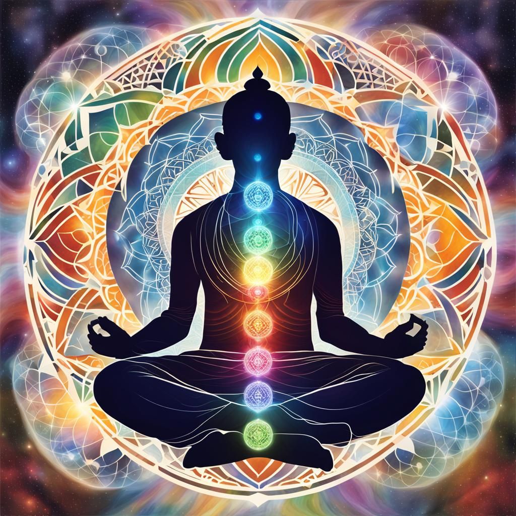 Human Figure with Sacred Geometry and Energy