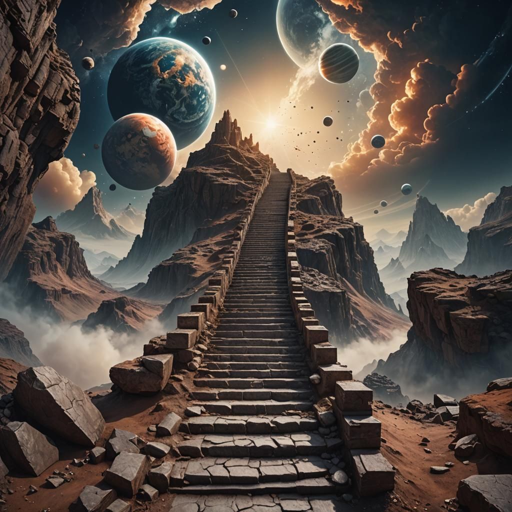 Epic Stairway to Other Planets: Digital Matte Painting