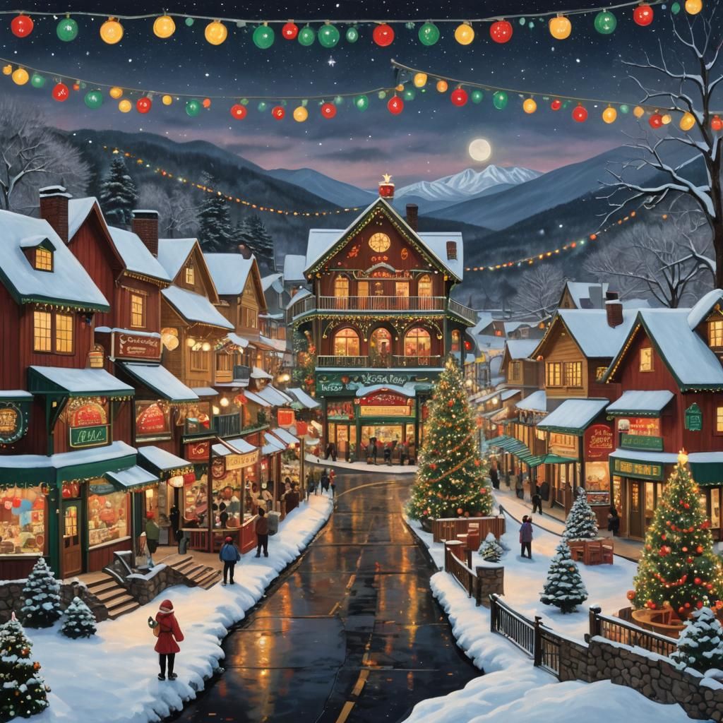 Surreal Smoky Mountains Christmas in a Kusama-Inspired Wonde...