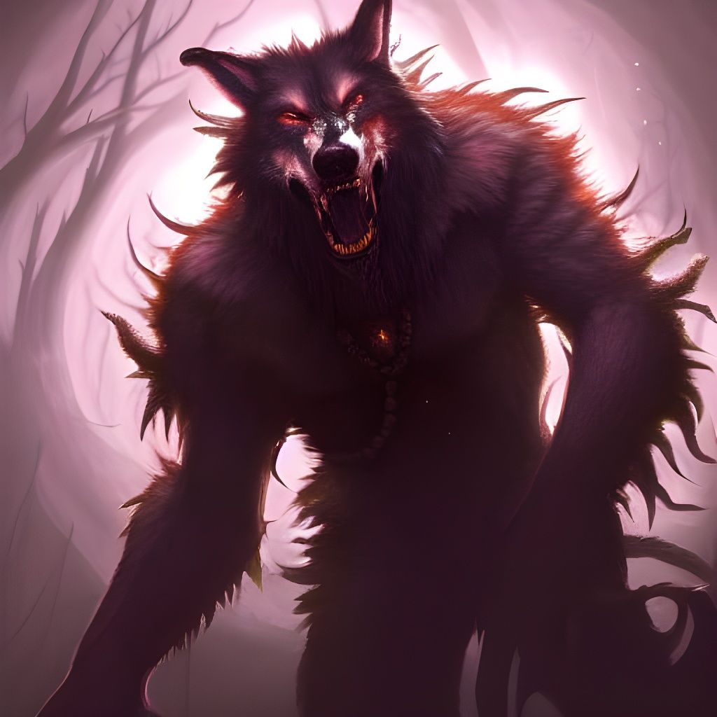 Hyperdetailed Werewolf Shaman in Art Nouveau Style