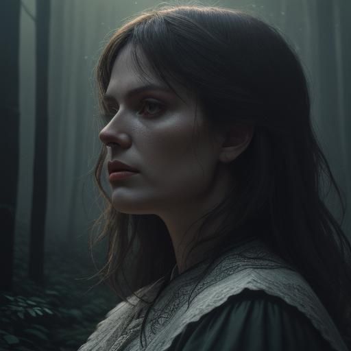 Romanian Folk Musician in Atmospheric Forest Glade