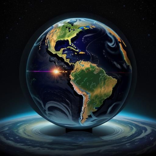 Holographic World Globe: Cosmic Astral Illustration