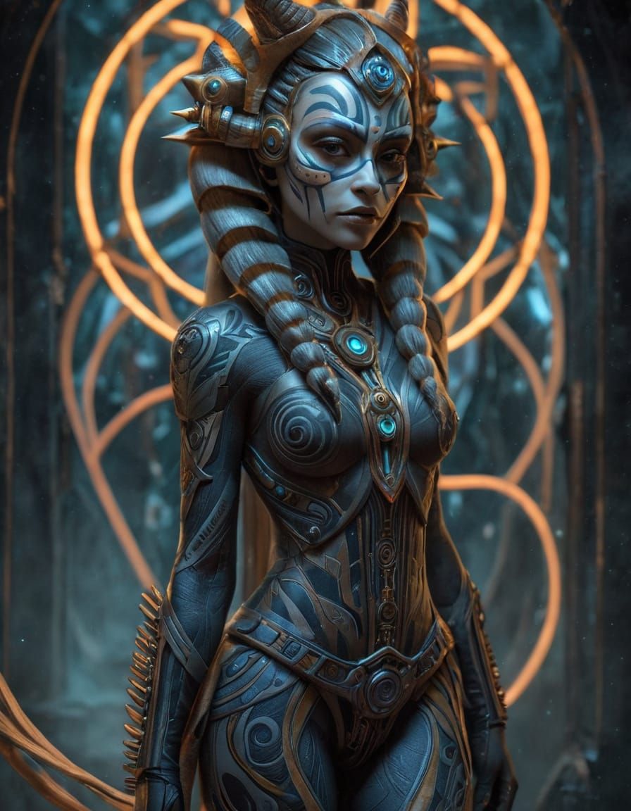 Ahsoka Goddess of the Underworld in Día de los Muertos Style