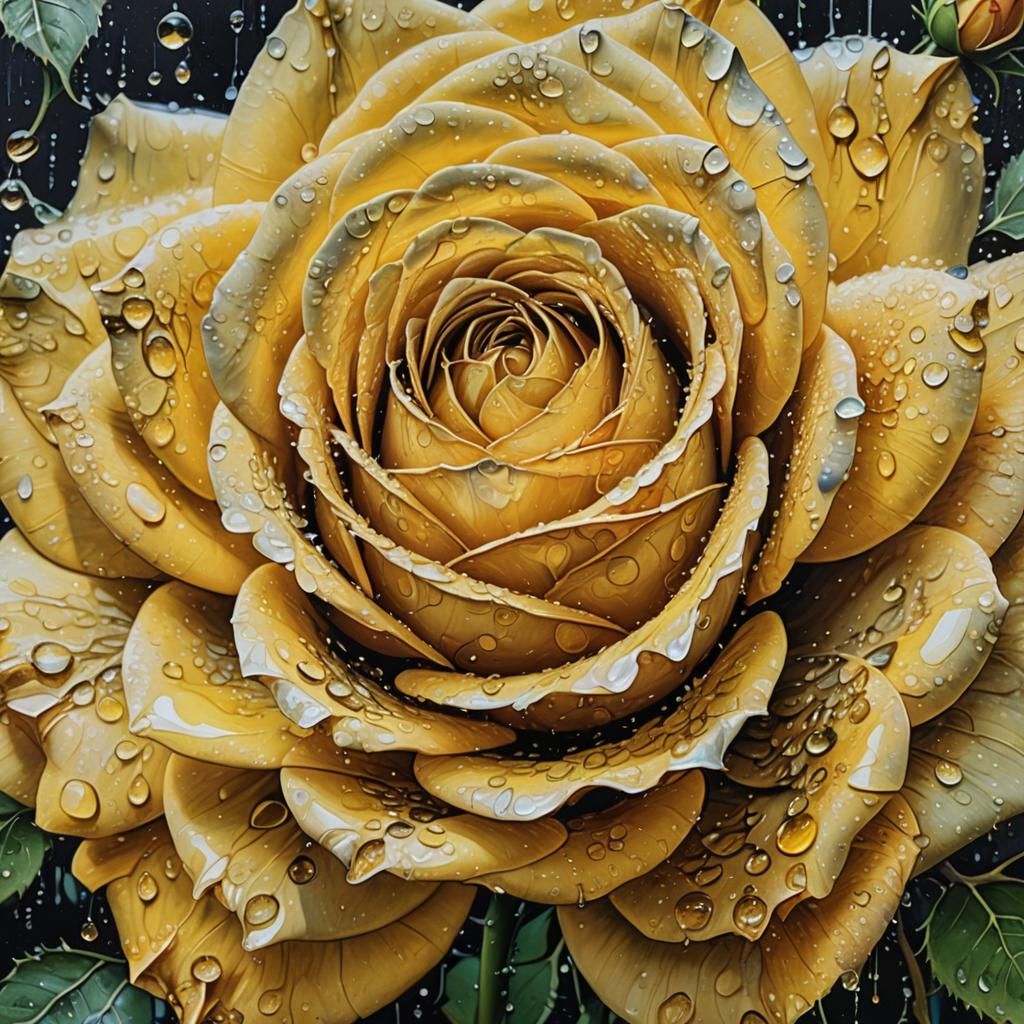A painting of a yellow rose