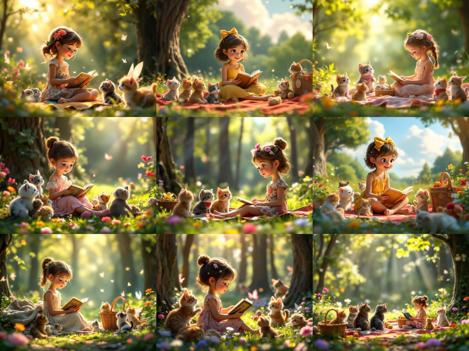Girl's Fairy Tale Picnic in 3D Digital Art