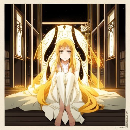 Golden Ghost Spirit Rising: Anime-Style Night Scene