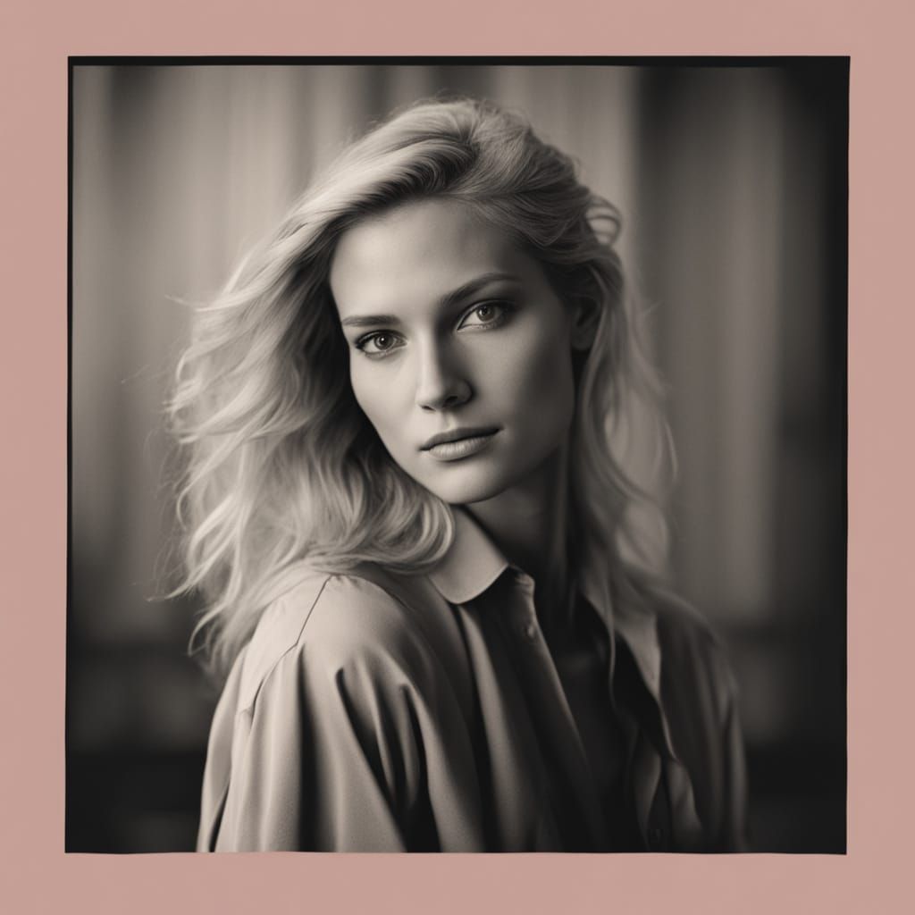 Serene Confidence: Woman in Silk Blouse