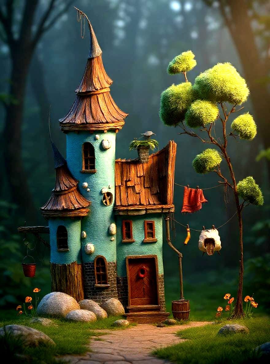 Realistic CGI Rendering of a Strange Building