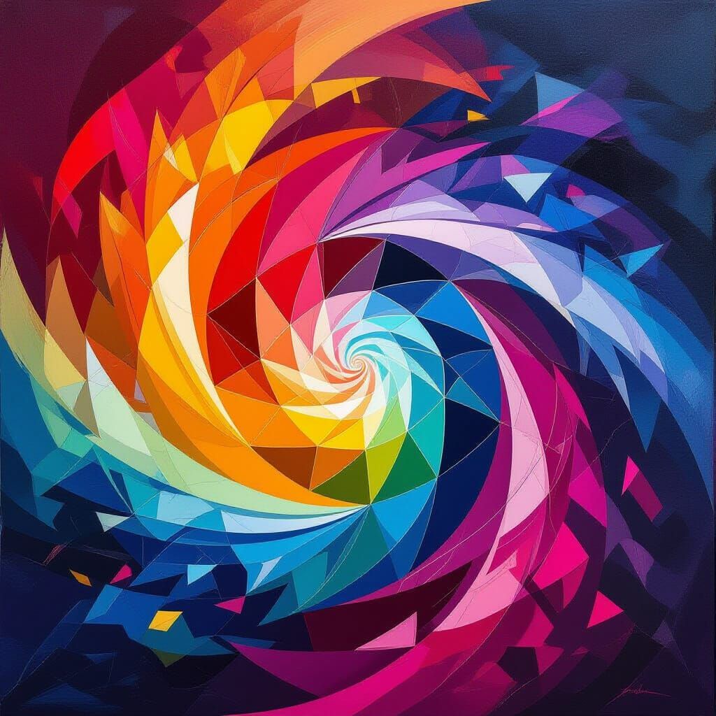 Abstract Joyful Vortex of Vibrant Colors and Light