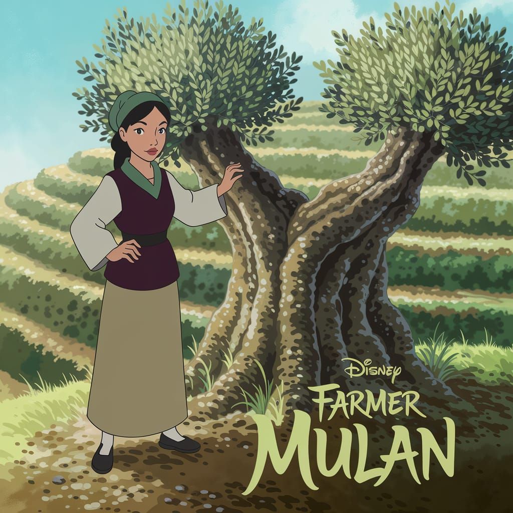 Palestinian Farmer Mulan in Ancient Olive Grove