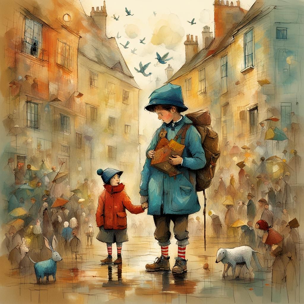 Whimsical Character Illustration in Storybook Style