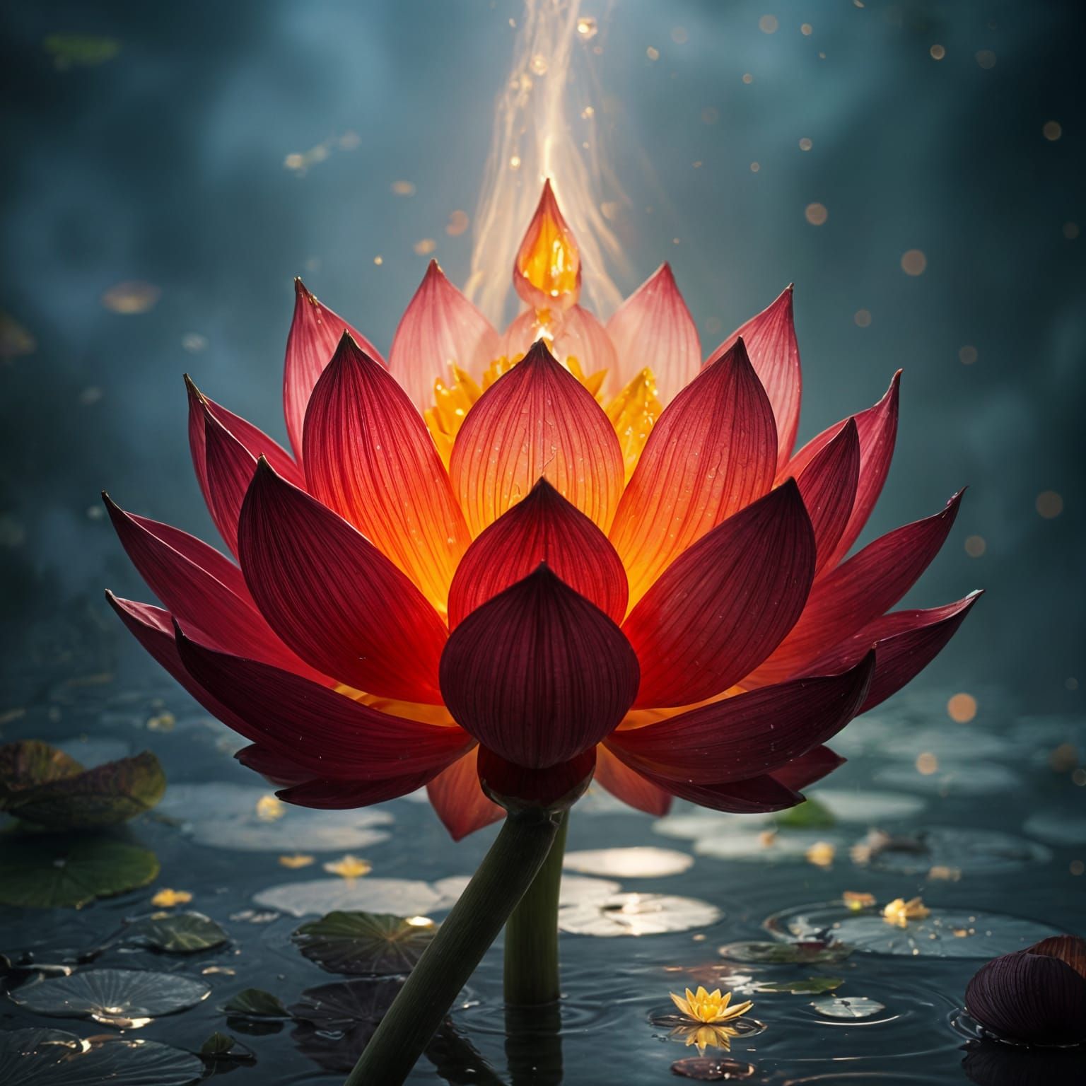 Amber Gem Lotus: Dark Fantasy Concept Art