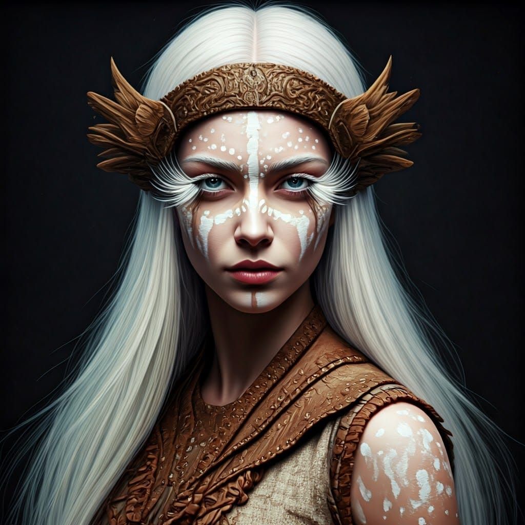 Cyberpunk Warrior in Primitive Armor