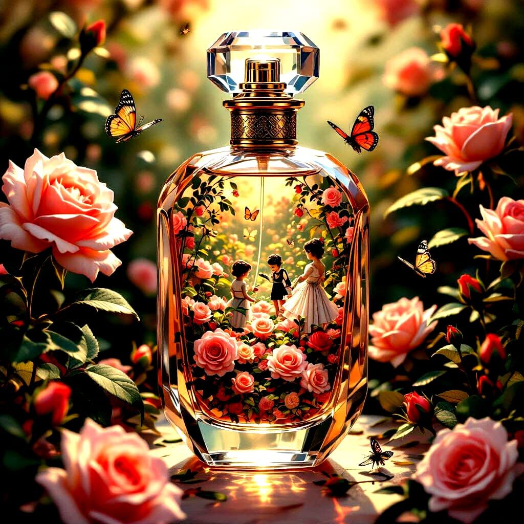 Miniature Kingdom Inside Perfume Bottle, Art Deco Style