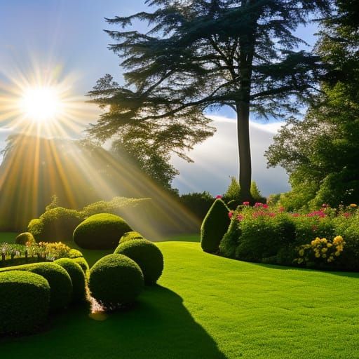 Sun-Kissed English Rose Garden in Soft Focus