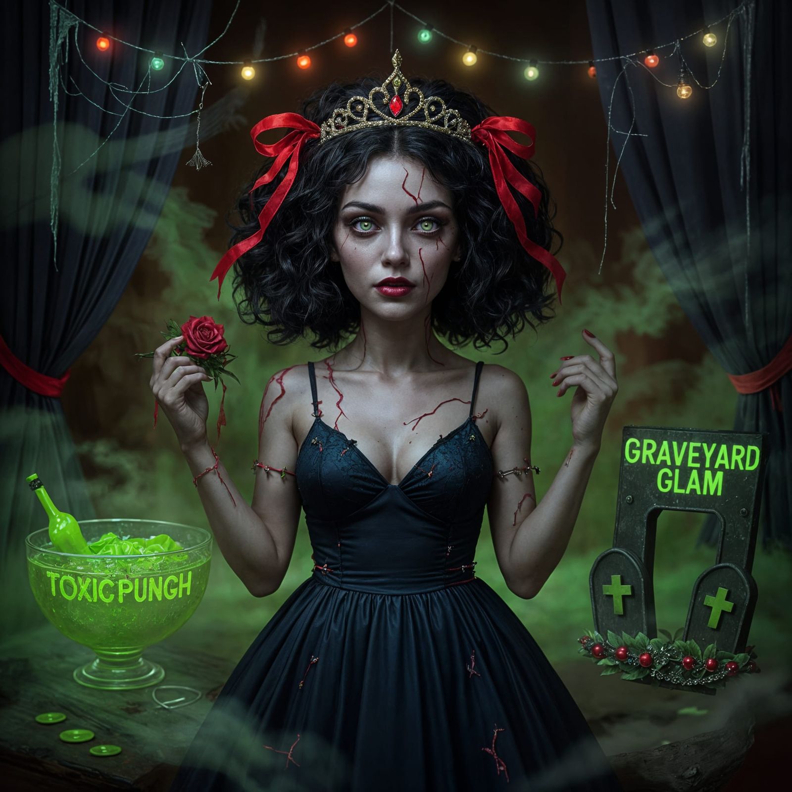 Zombie Prom Queen Reanimated in '70s Disco Style