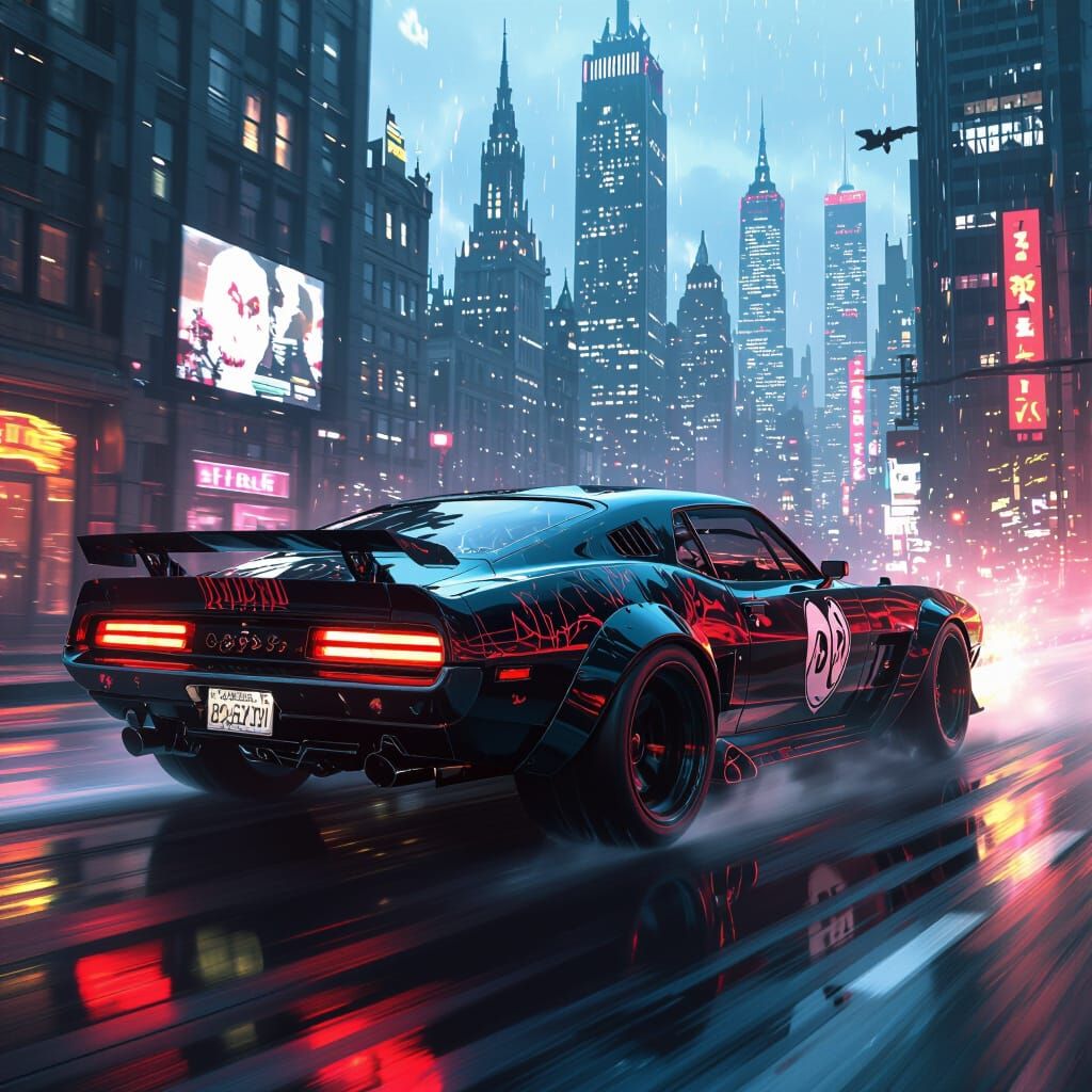 Spectral Muscle Car Races Through Haunted Metropolis