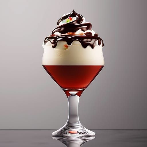 Hyperrealistic Sundae in Splash Art Style