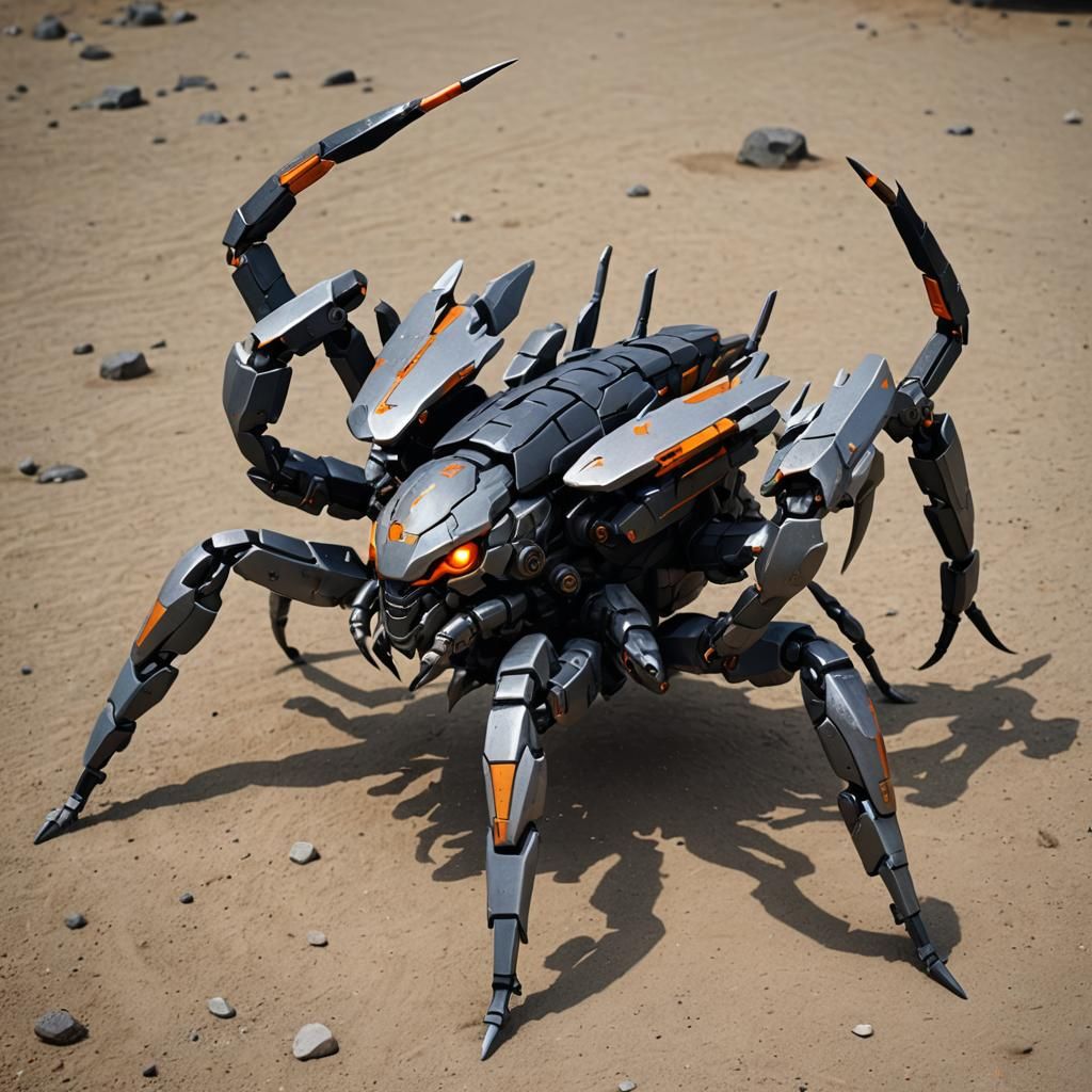 Scorpion Mecha: Low-Profile, Six-Legged Design