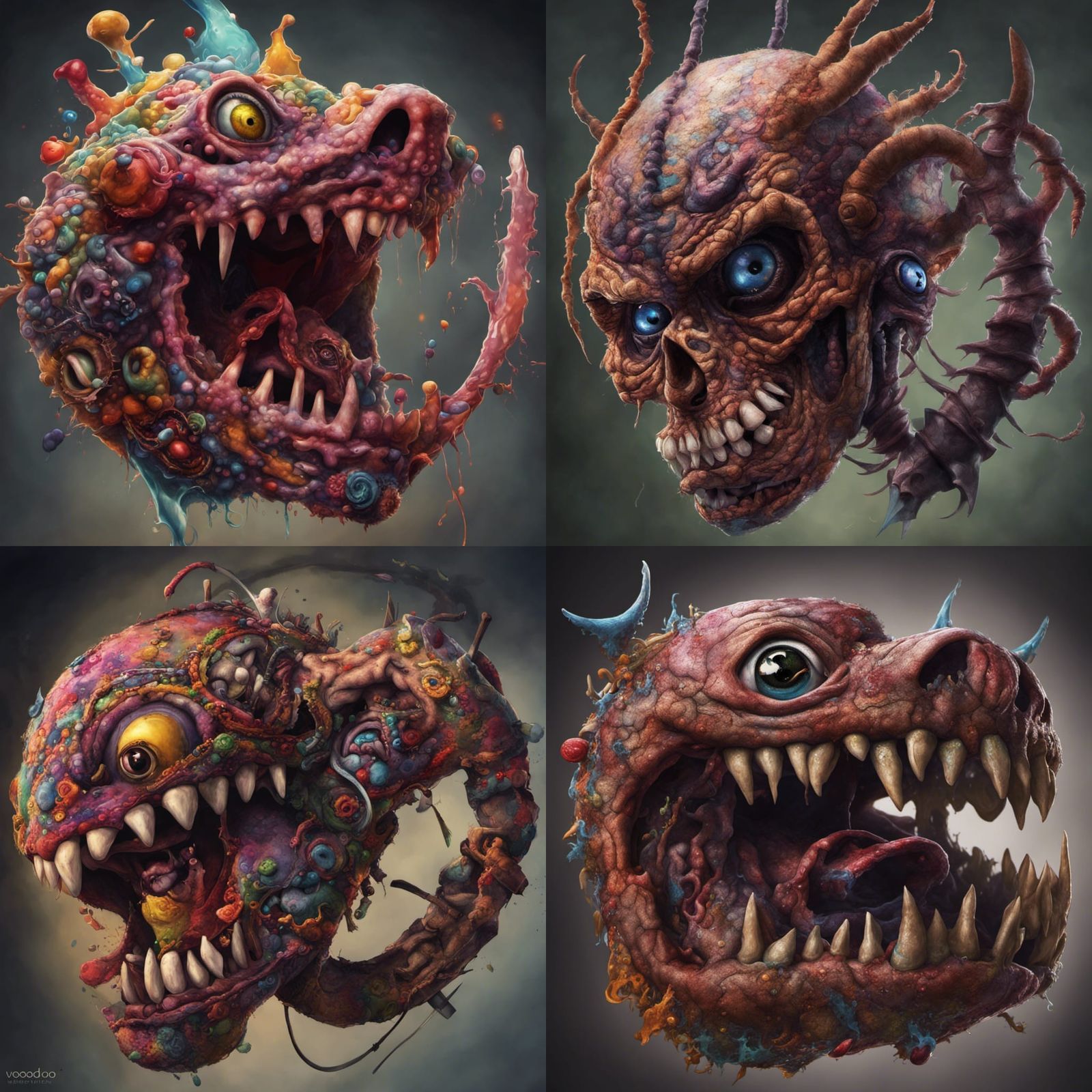 Heinous Voodoo Stitch in Hyperrealistic Splash Art