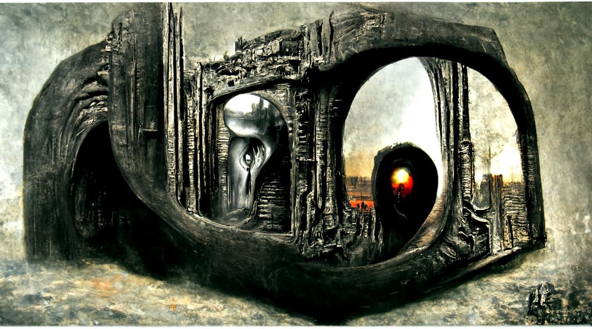 Dystopian Chrome Eye Observes Through Keyhole