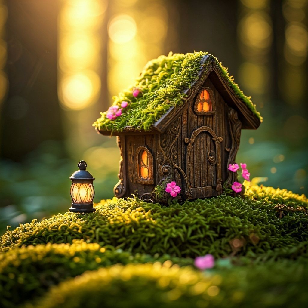 Fairytale Mailbox in Forest, Whimsical Dreamlike Style