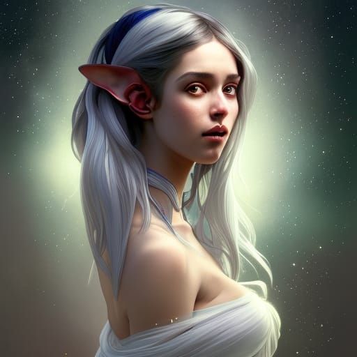 Elf Portrait in Hyperdetailed Fantasy Style