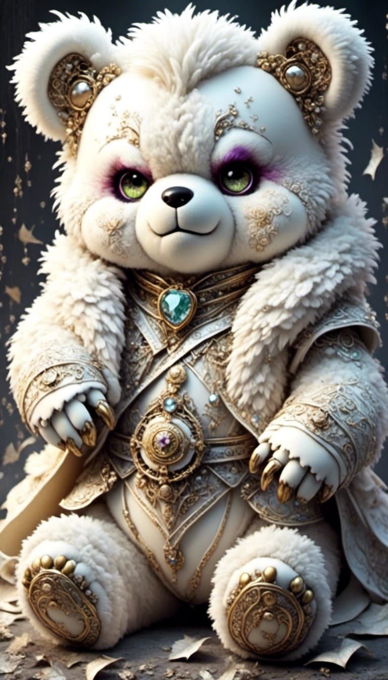 Adorable Teddy Bear in Punk Style